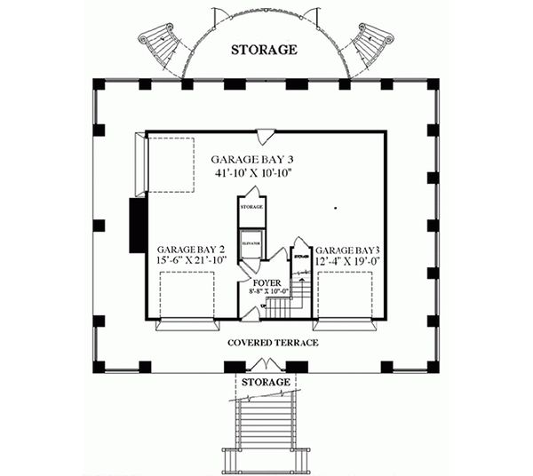Architectural House Design - Southern Floor Plan - Lower Floor Plan #137-254
