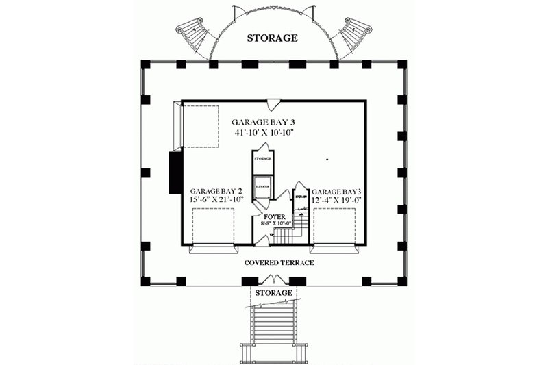 Dream House Plan - Floor Plan - Lower Floor for Southern House Plan #137-254 - 3 bed, 3.5 bath