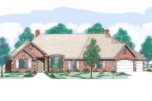Southern Exterior - Front Elevation Plan #52-216
