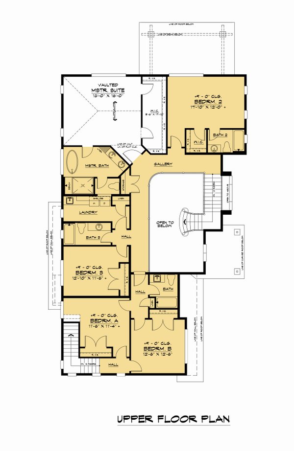 House Design - Contemporary Floor Plan - Upper Floor Plan #1066-190
