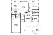 Traditional Style House Plan - 3 Beds 2 Baths 1453 Sq/Ft Plan #124-493 Floor 
