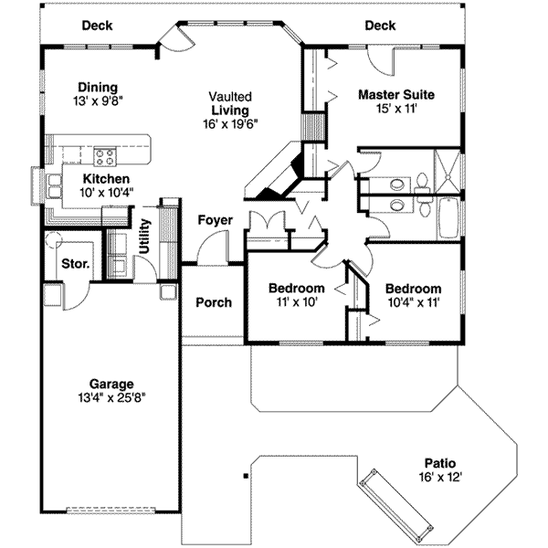 House Design - Traditional Floor Plan - Main Floor Plan #124-493