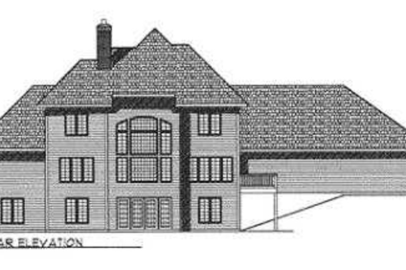 House Plan Design - Exterior - Rear Elevation for European House Plan #70-495 - 4 bed, 3.5 bath