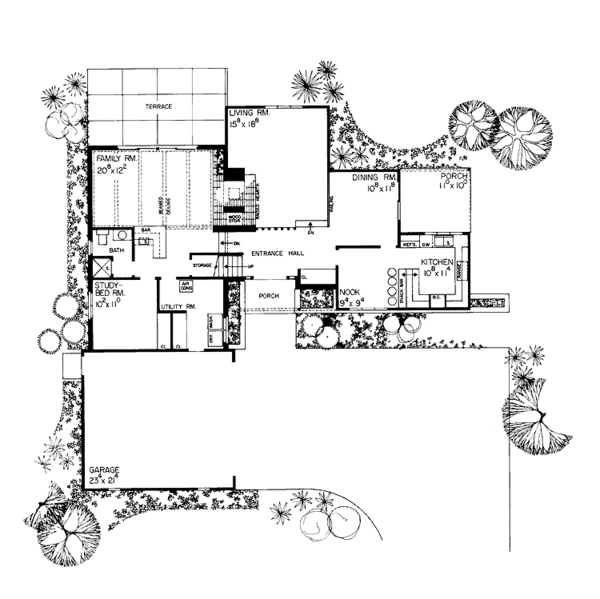 House Plan Design - Contemporary Floor Plan - Main Floor Plan #72-620
