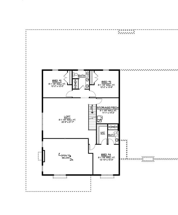 Barndominium Floor Plan - Upper Floor Plan #1064-303