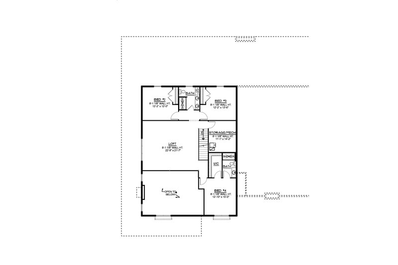 Dream House Plan - Floor Plan - Upper Floor for Barndominium House Plan #1064-303 - 4 bed, 3.5 bath