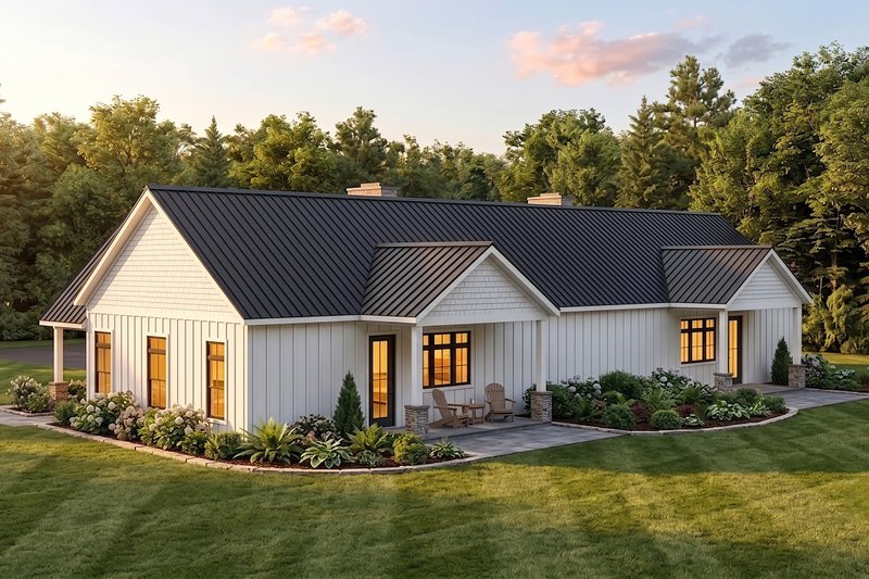 House Plan Design - Exterior - Rear Elevation for Country House Plan #1089-82 - 2 bed, 2 bath