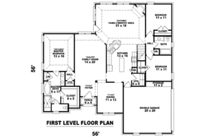 Floor Plan - Main Floor for European House Plan #81-1089 - 4 bed, 3 bath