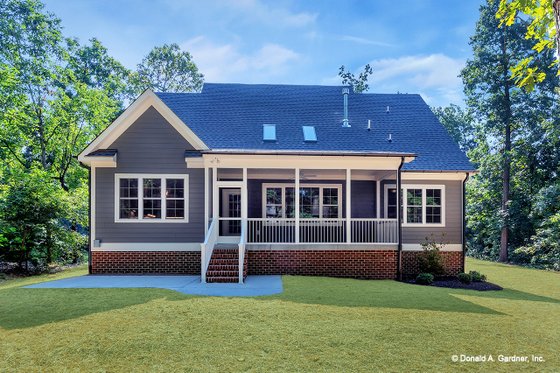 Exterior - Rear Elevation for Cottage House Plan #929-1066 - 3 bed, 2.5 bath