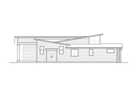 Exterior - Rear Elevation 1 for Contemporary House Plan #124-1257 - 3 bed, 2 bath