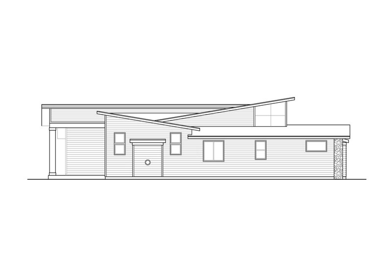 Architectural House Design - Exterior - Rear Elevation 1 for Contemporary House Plan #124-1257 - 3 bed, 2 bath