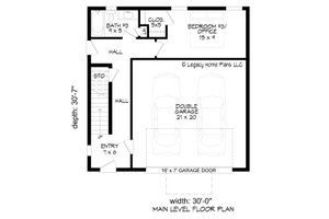 Floor Plan - Main Floor for Modern House Plan #932-864 - 3 bed, 3.5 bath