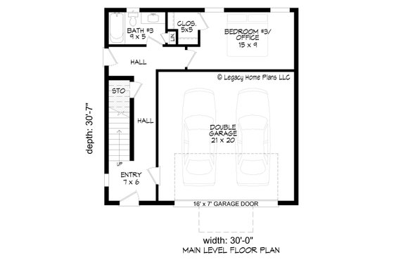 Floor Plan - Main Floor for Modern House Plan #932-864 - 3 bed, 3.5 bath