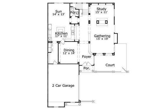 Floor Plan - Main Floor for European House Plan #411-869 - 3 bed, 3.5 bath