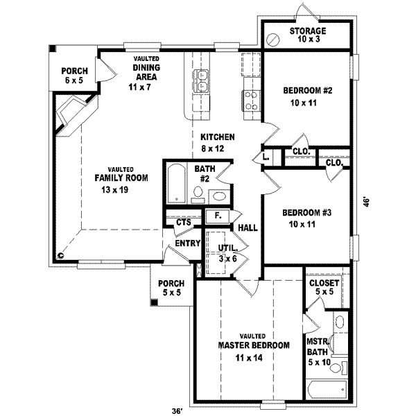 Ranch Floor Plan - Main Floor Plan #81-688