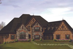 Tudor Exterior - Front Elevation Plan #57-575