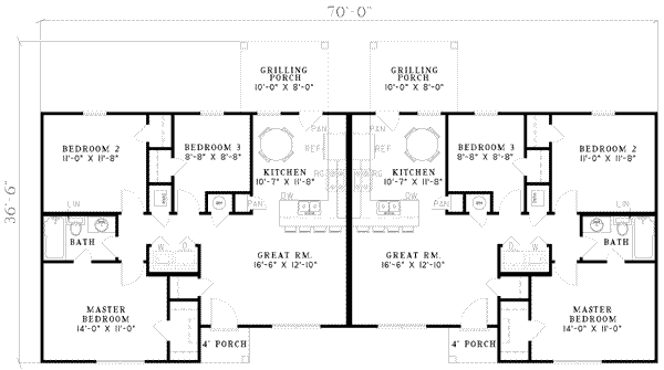 House Blueprint - Ranch Floor Plan - Main Floor Plan #17-552