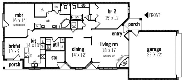 Traditional Floor Plan - Main Floor Plan #45-302