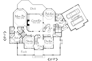 Floor Plan - Main Floor for Country House Plan #71-122 - 4 bed, 3.5 bath