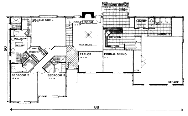 Ranch Floor Plan - Main Floor Plan #30-178