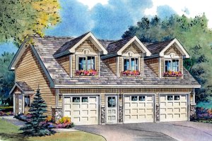 Country Garage with living space plan