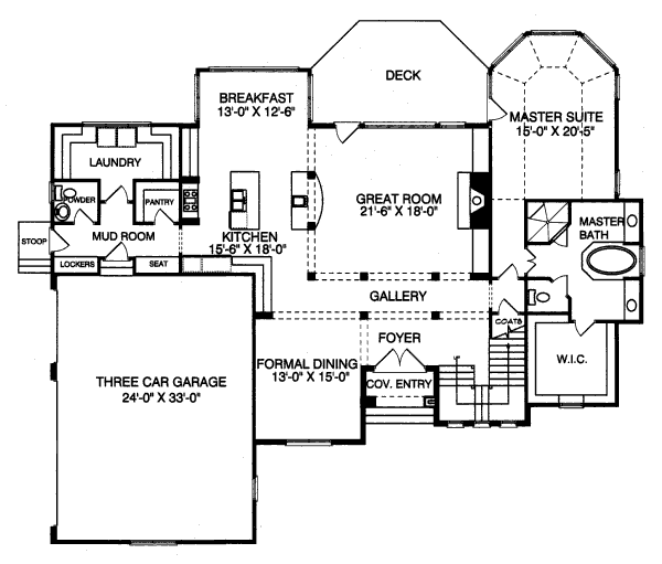 Dream House Plan - European Floor Plan - Main Floor Plan #413-818