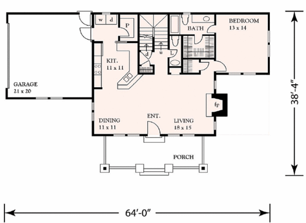 Cottage Floor Plan - Main Floor Plan #140-127