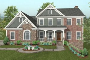 Dream House Plan - Craftsman Exterior - Front Elevation Plan #56-584