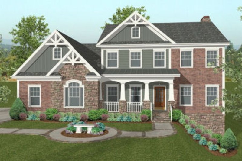 Dream House Plan - Craftsman Exterior - Front Elevation Plan #56-584