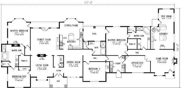 Home Plan - Adobe / Southwestern Floor Plan - Main Floor Plan #1-908