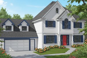Colonial Exterior - Front Elevation Plan #97-224