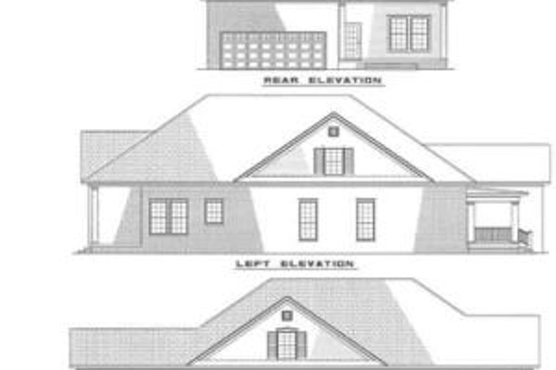 House Plan Design - Exterior - Rear Elevation for Southern House Plan #17-270 - 3 bed, 3 bath