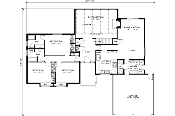 Floor Plan - Main Floor for Modern House Plan #320-154 - 4 bed, 3.5 bath