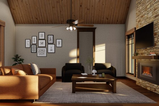 Interior - Family Room 1 for European House Plan #17-2222 - 3 bed, 2 bath