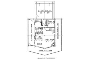 Floor Plan - Main Floor for Log House Plan #117-504 - 3 bed, 2 bath