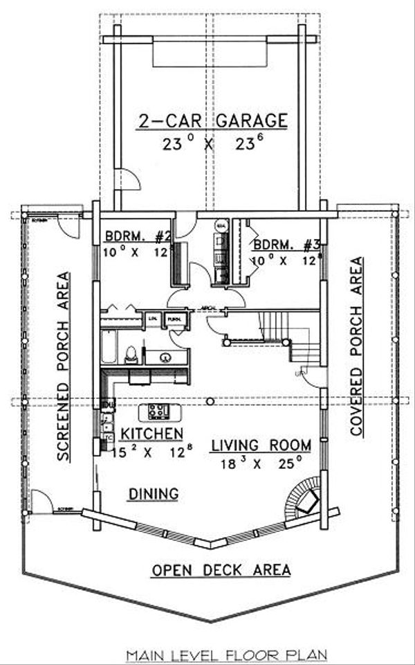 House Plan Design - Log Floor Plan - Main Floor Plan #117-504