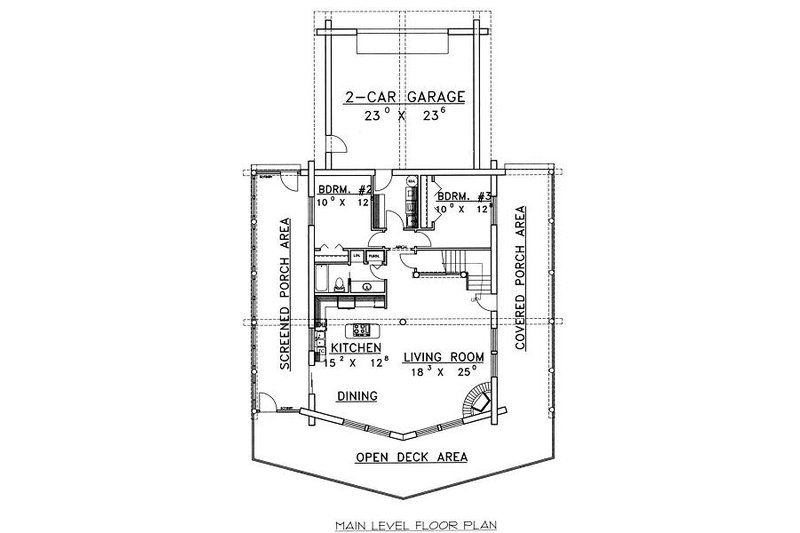 Home Plan - Floor Plan - Main Floor for Log House Plan #117-504 - 3 bed, 2 bath