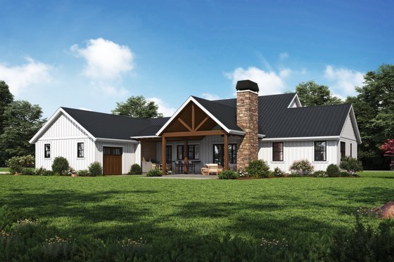 Exterior - Rear Elevation for Farmhouse House Plan #48-1197 - 3 bed, 2.5 bath