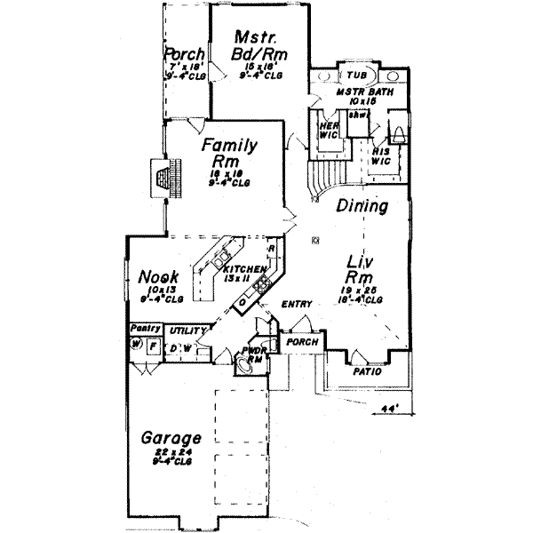 Dream House Plan - European Floor Plan - Main Floor Plan #52-166