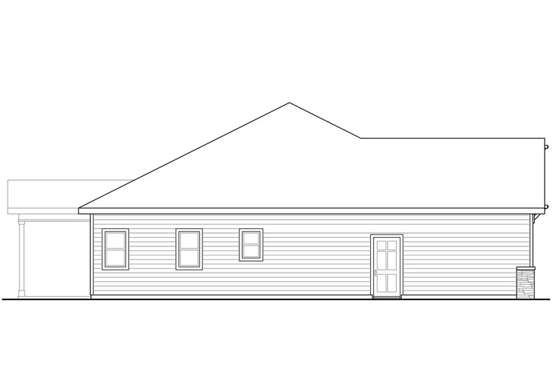 House Blueprint - Exterior - Other Elevation for Cottage House Plan #124-971 - 3 bed, 2 bath