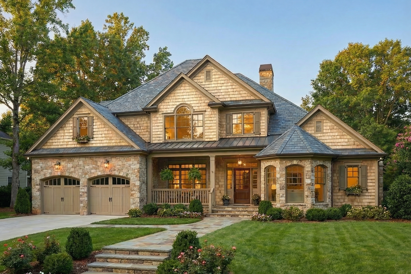 House Blueprint - Exterior - Front Elevation 3 for Craftsman House Plan #923-475 - 4 bed, 3 bath