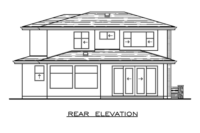 House Design - Exterior - Rear Elevation for Craftsman House Plan #1100-4 - 3 bed, 2.5 bath