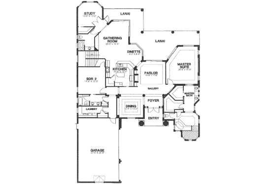 Floor Plan - Main Floor for European House Plan #115-167 - 3 bed, 3 bath