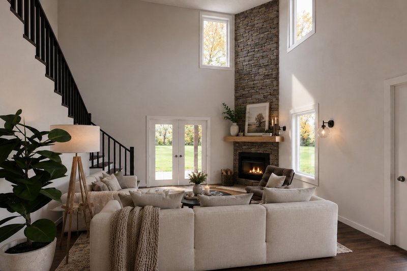 House Blueprint - Interior - Family Room for Barndominium House Plan #1064-495 - 3 bed, 2.5 bath