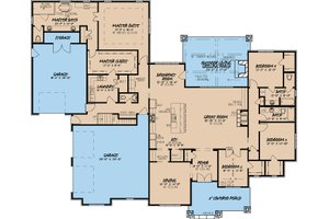 Floor Plan - Main Floor for European House Plan #923-17 - 4 bed, 4.5 bath
