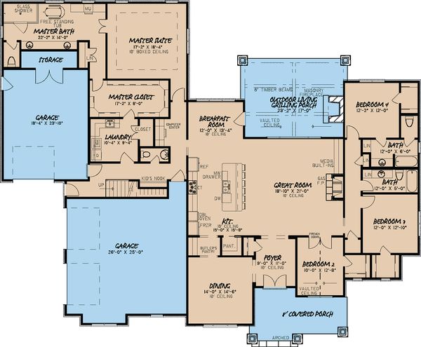 Home Plan - European Floor Plan - Main Floor Plan #923-17