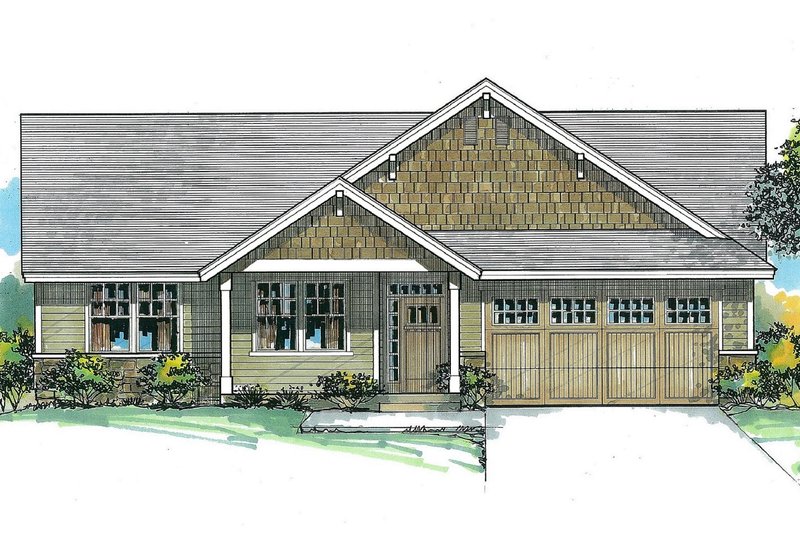 Exterior - Front Elevation 2 for Craftsman House Plan #53-573 - 3 bed, 2 bath
