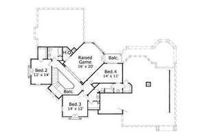 Floor Plan - Upper Floor for European House Plan #411-637 - 4 bed, 3.5 bath