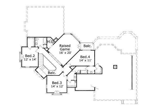 European Floor Plan - Upper Floor Plan #411-637