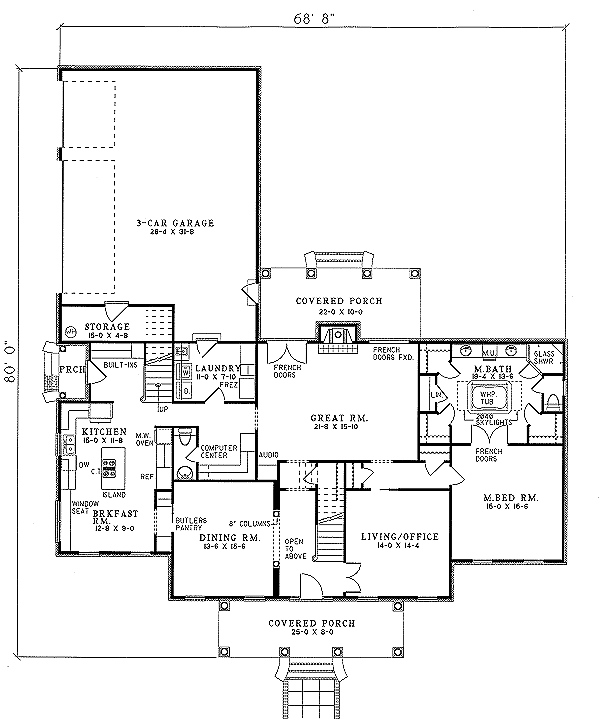Southern Floor Plan - Main Floor Plan #17-227